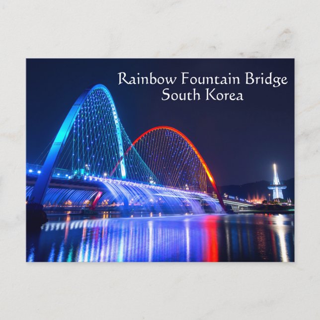 Rainbow Fountain Bridge South Korea Postcard (Front)