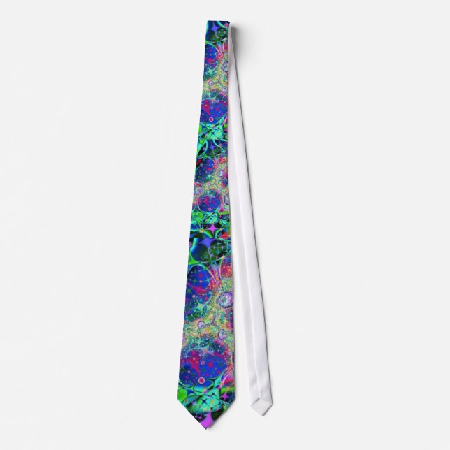 Rainbow Fractal Art Tie (Front)