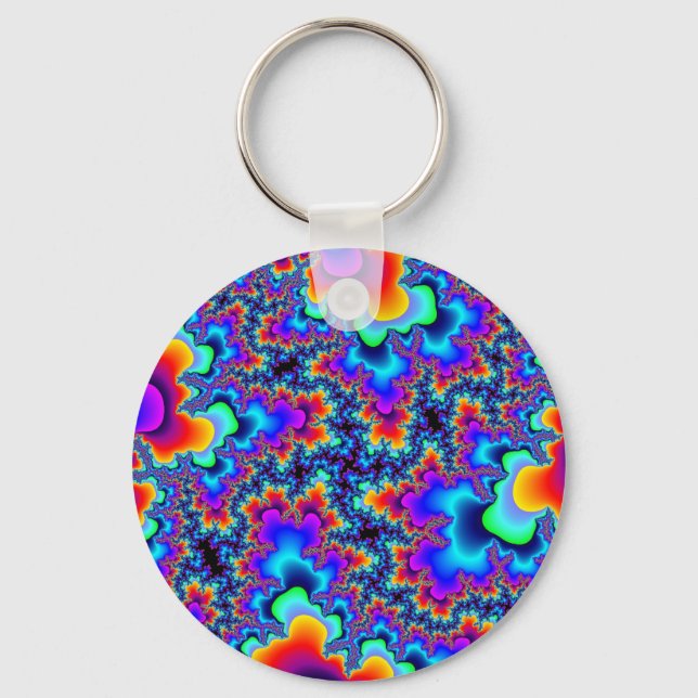 Rainbow Fractal Key Ring (Front)