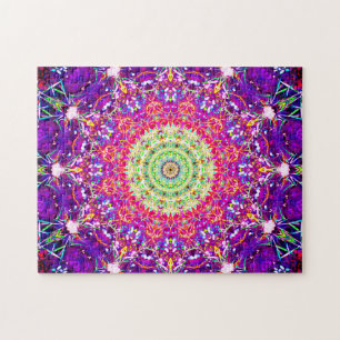 Rainbow Fractals   Kaleidoscopic Mandala Jigsaw Puzzle