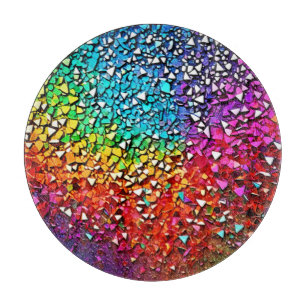 Rainbow Fragment Mosaic Cutting Board