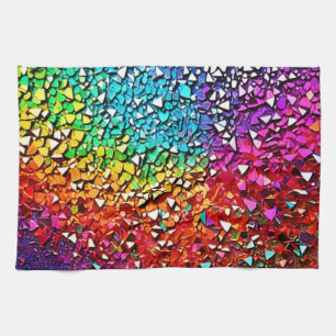 Rainbow Fragment Mosaic Tea Towel