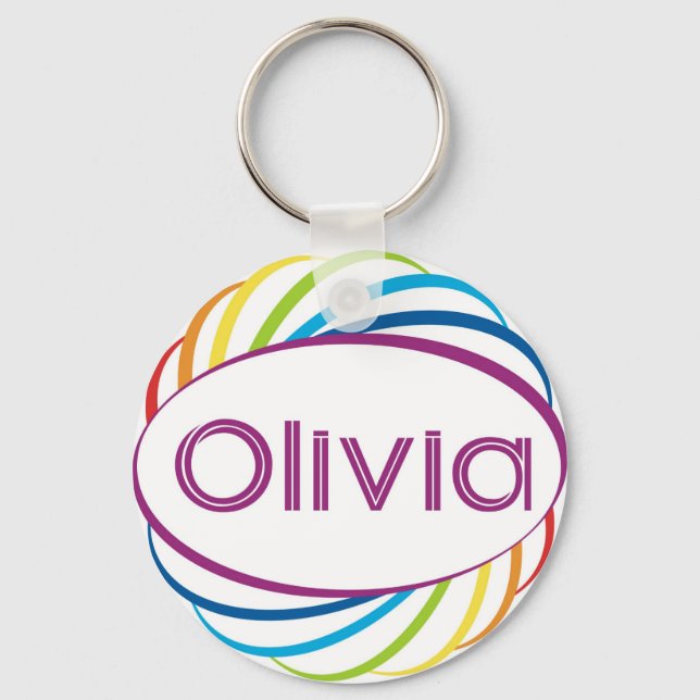 Rainbow frame Olivia Key Ring (Front)