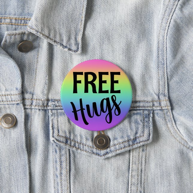 Rainbow Free Hugs Button (In Situ)