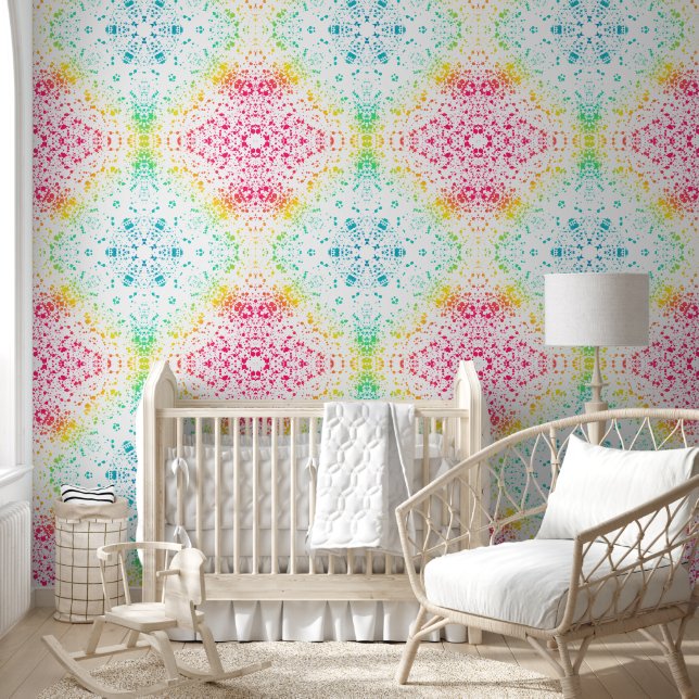 Rainbow Freeform Mandala Tile Wallpaper (Kids)