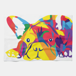 Rainbow French Bulldogge Tea Towel
