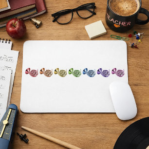 Rainbow French Horn Colourful Brass Instrument Mouse Pad
