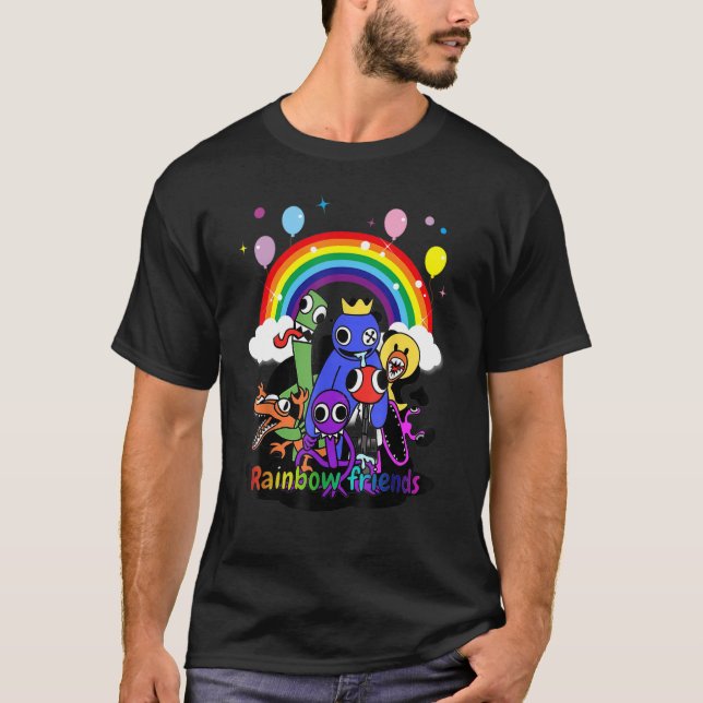 Rainbow Friends Birthday For Kids And Adults T-Shirt (Front)