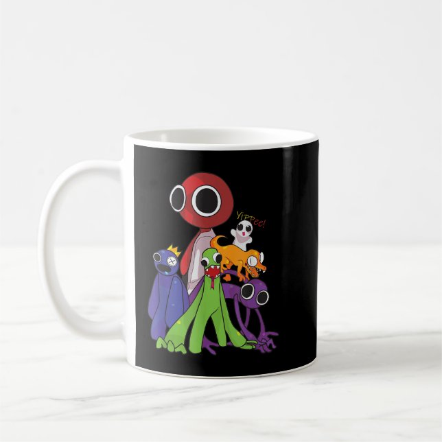 Rainbow Friends blue red orange green  Coffee Mug (Left)