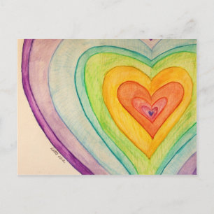 Rainbow Friendship Hearts Postcards or Cards