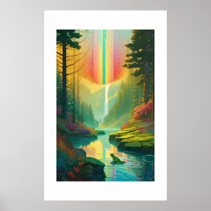 Rainbow Frog Art Poster