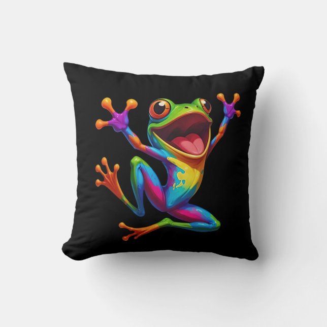 Rainbow Frog  Cushion (Front)