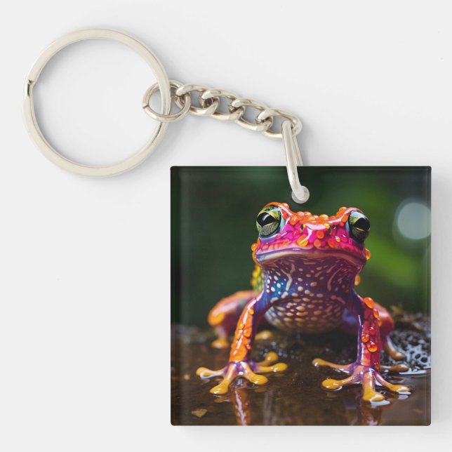 🐸 rainbow frog key ring (Front)