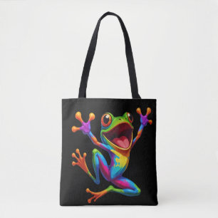 Rainbow Frog Tote Bag