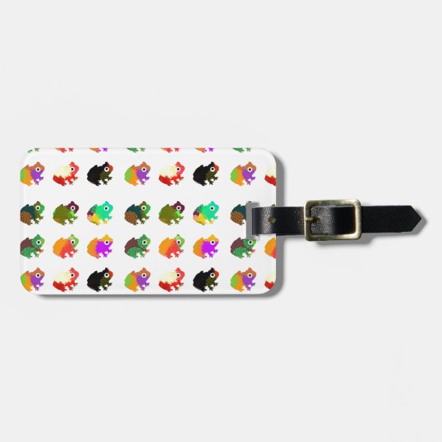 Rainbow Frogs Luggage Tag (Front Horizontal)