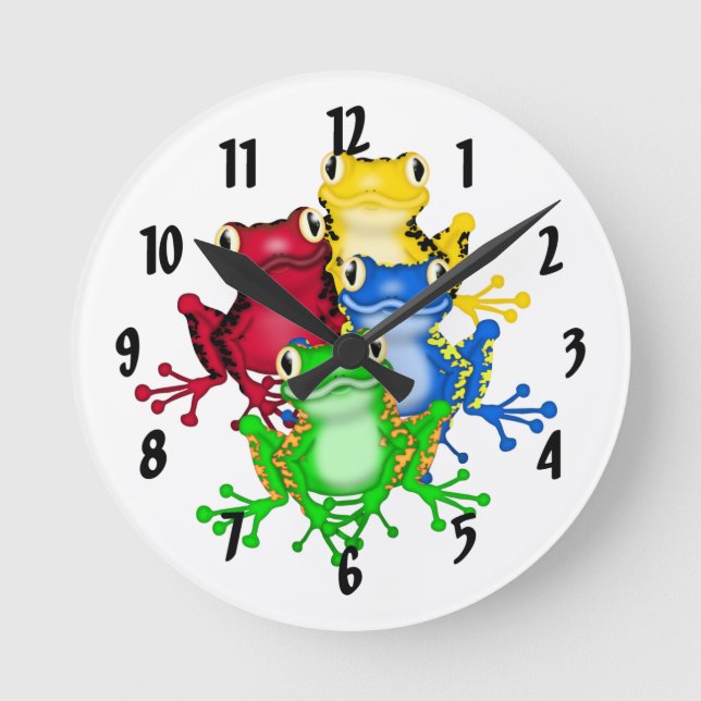 Rainbow Frogs Wall Clock (Front)