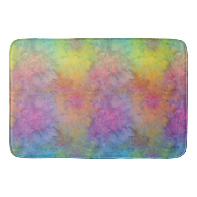 [Rainbow Frost] Multi-Coloured Tie-Dye Bath Mat (Front)