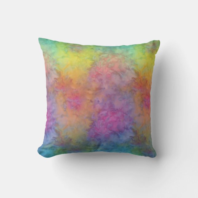[Rainbow Frost] Multi-Coloured Tie-Dye Cushion (Front)