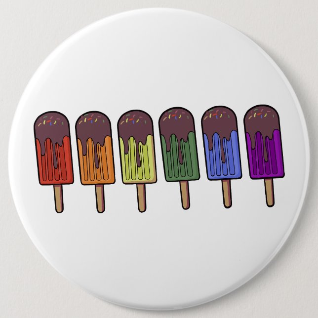 Rainbow Frozen pop Parade 6 Cm Round Badge (Front)
