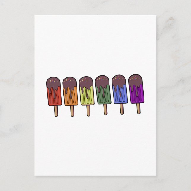 Rainbow Frozen pop Parade Announcement Postcard (Front)