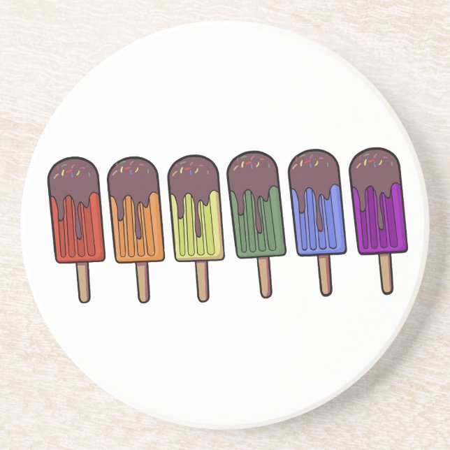 Rainbow Frozen pop Parade Coaster (Front)