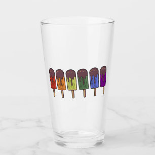 Rainbow Frozen pop Parade Glass