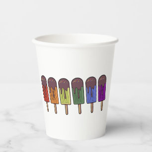 Rainbow Frozen pop Parade Paper Cups