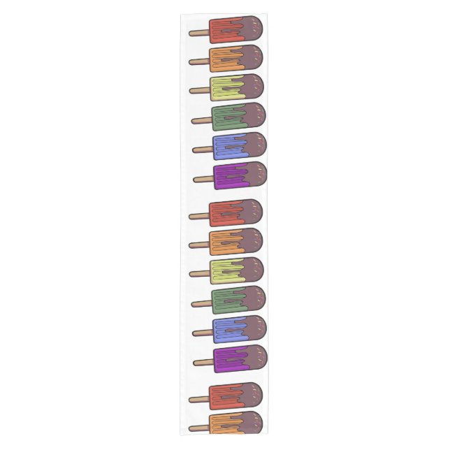 Rainbow Frozen pop Parade Short Table Runner (Front)