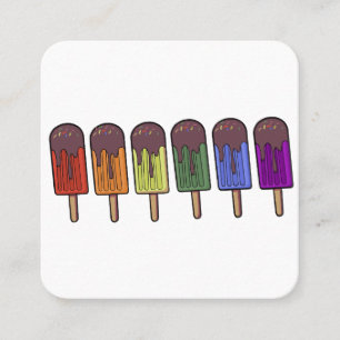 Rainbow Frozen pop Parade Square Business Card