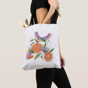 rainbow fruits tote bag