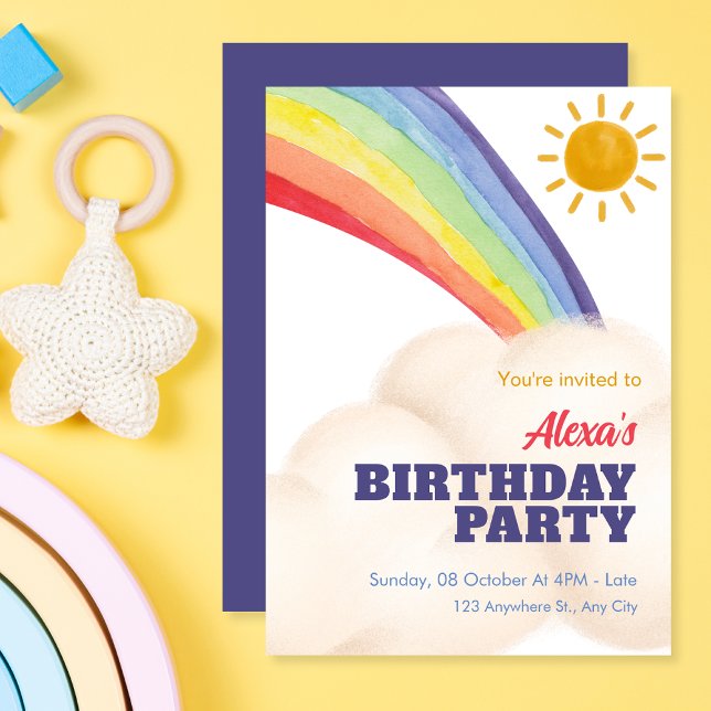 Rainbow fun birthday invitation (Creator Uploaded)