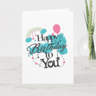 Rainbow Fun Happy Birthday Card