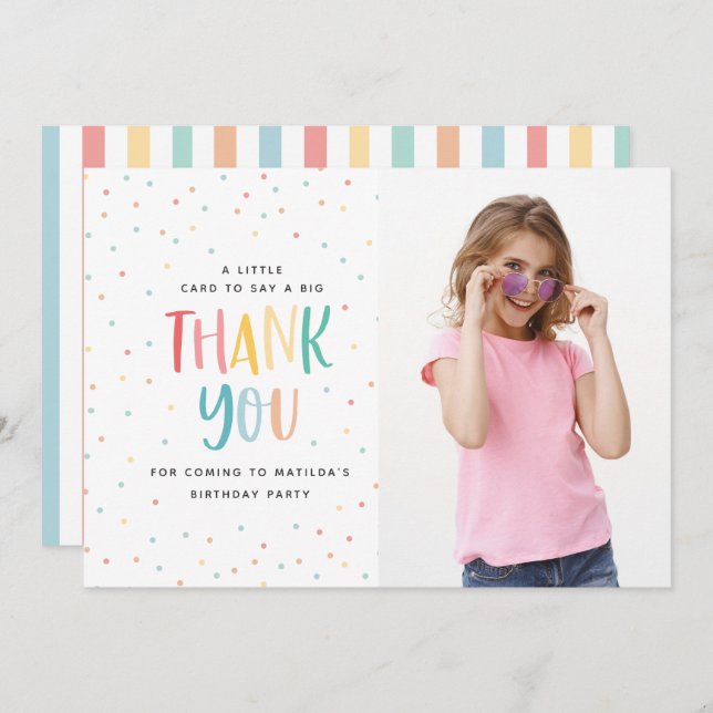 Rainbow fun photo bright colourful thank you (Front/Back)