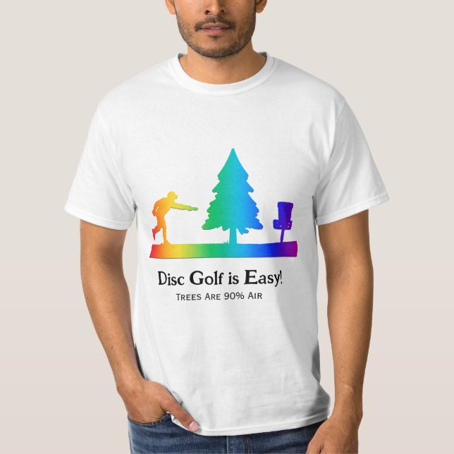 Rainbow Funny Disc Golf Putting Tree obstacle  T-Shirt (Front)