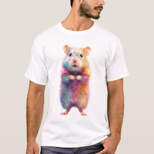 Rainbow Furry Hamster Portrait Men T-Shirt