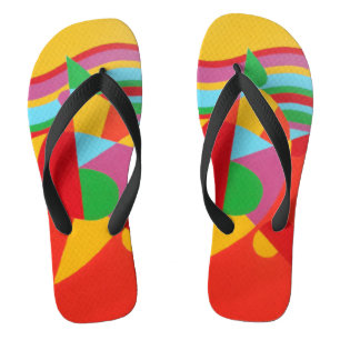 Rainbow Fusion Abstract Flip Flops
