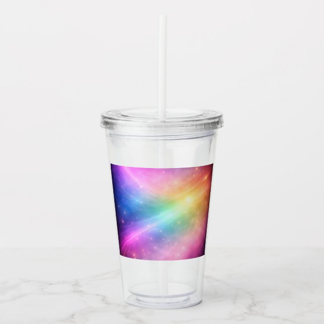 Rainbow Galaxy Acrylic Tumbler (Front)