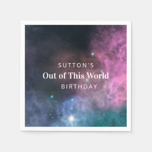 Rainbow Galaxy Birthday Napkin