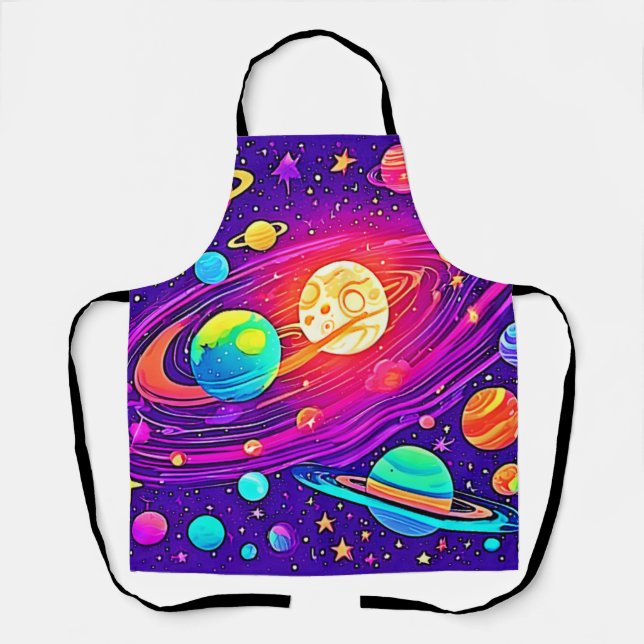 Rainbow Galaxy: Cartoon Fun Apron (Front)