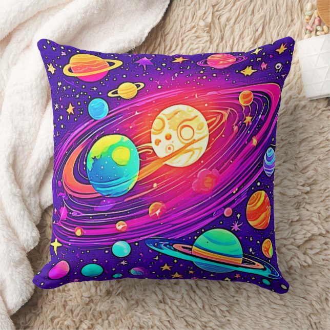 Rainbow Galaxy: Cartoon Fun Cushion (Blanket)