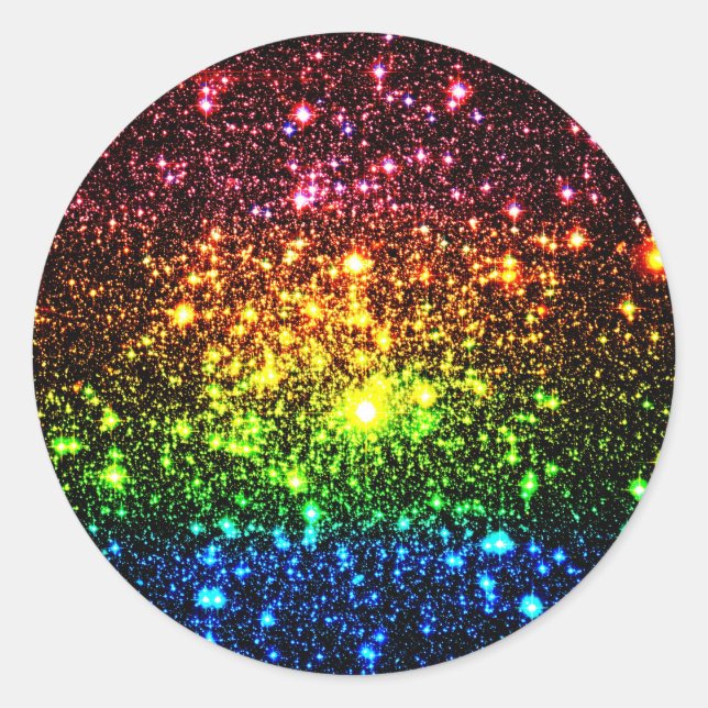 Rainbow Galaxy Classic Round Sticker (Front)