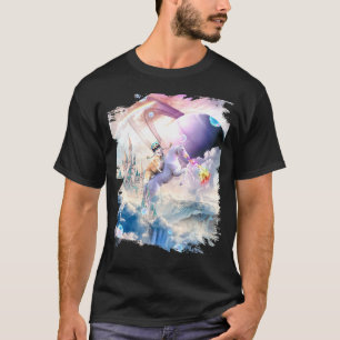 Rainbow Galaxy Corgi Dog Riding Unicorn T-Shirt