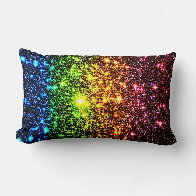Rainbow Galaxy Lumbar Pillow (Front)