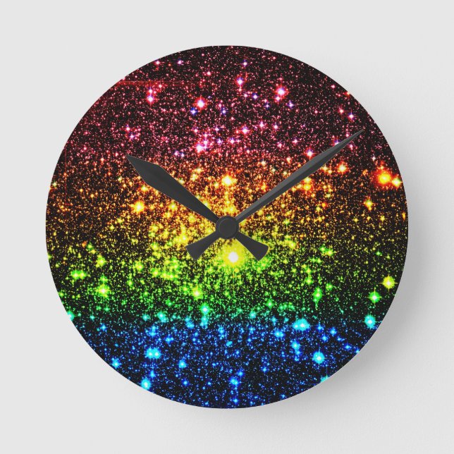 Rainbow Galaxy Round Clock (Front)