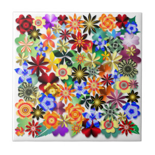 Rainbow Garden Ceramic Tile