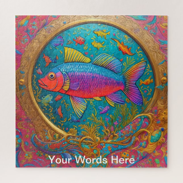 Rainbow Garden Neon Psychedelic Nature   Jigsaw Puzzle (Vertical)