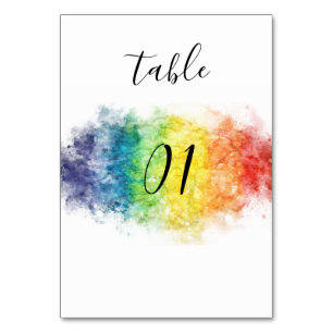 Rainbow Gay and Lesbian Pride Mrs & Mrs Table Number