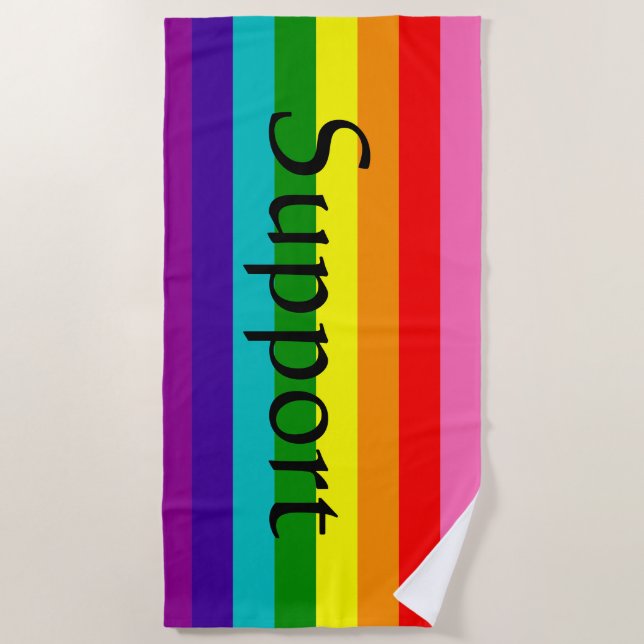 Rainbow, Gay and sympathisers Beach Towel (Front)