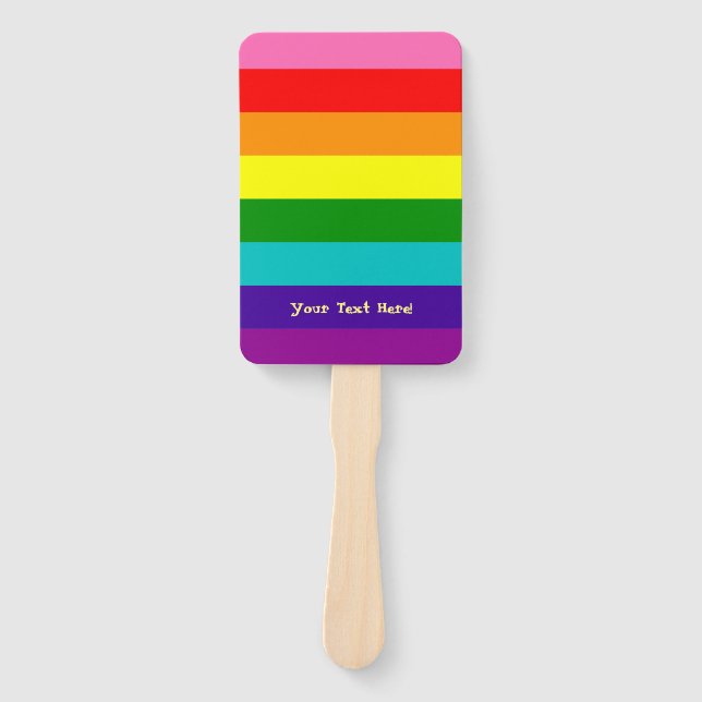 Rainbow, Gay and sympathisers Hand Fan (Front)