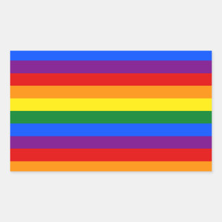 Rainbow Gay Lesbian Trans Queer LGBTQ Pride Flag Rectangular Sticker